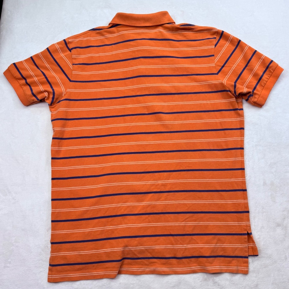 Polo Ralph Lauren Mens XXL Orange Striped Short Sleeve Cotton Pique Polo Shirt - Picture 2 of 14